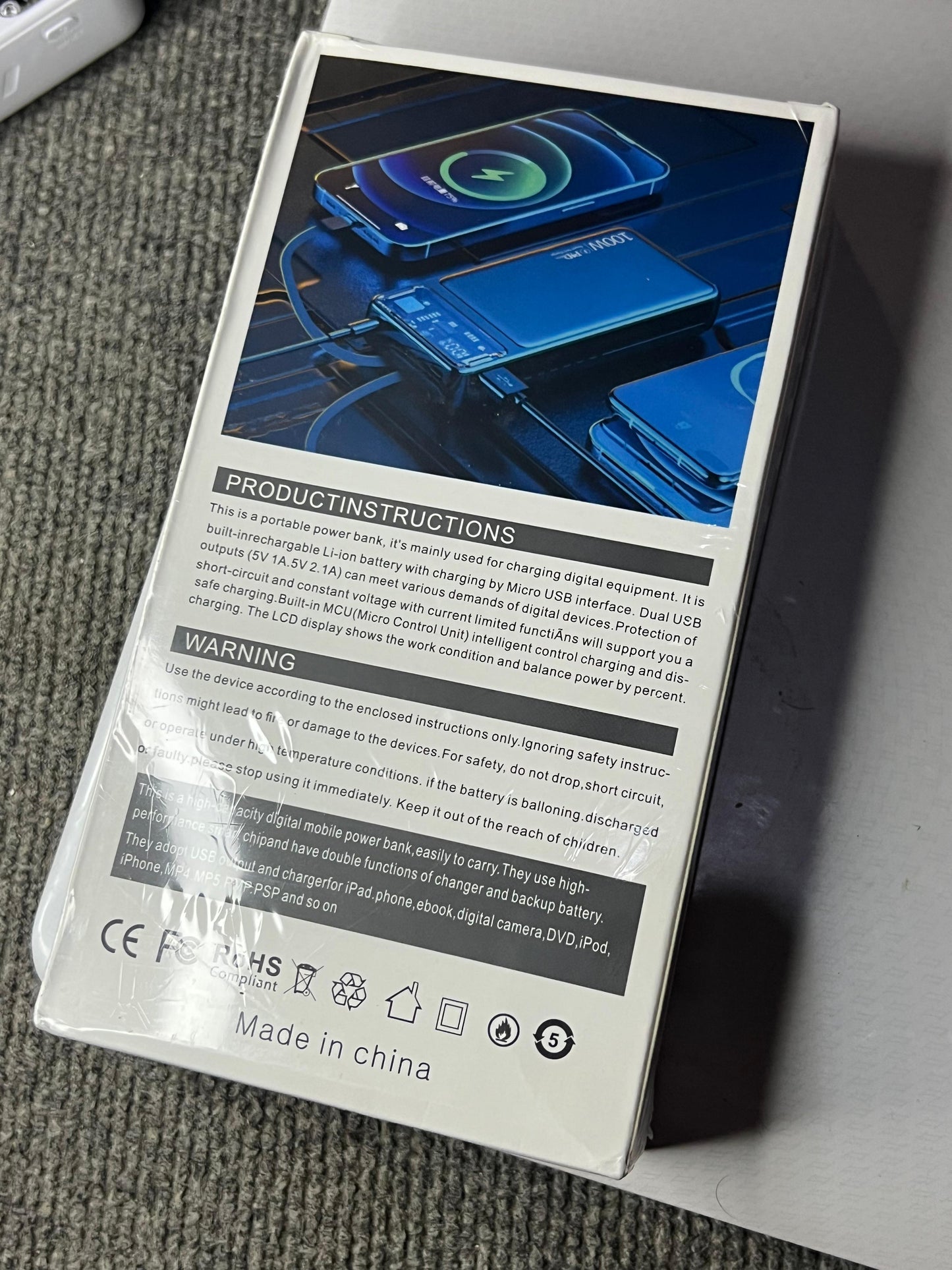 20000 MAH 66W Fast Charging Power Bank with Built-in Cables & Display
