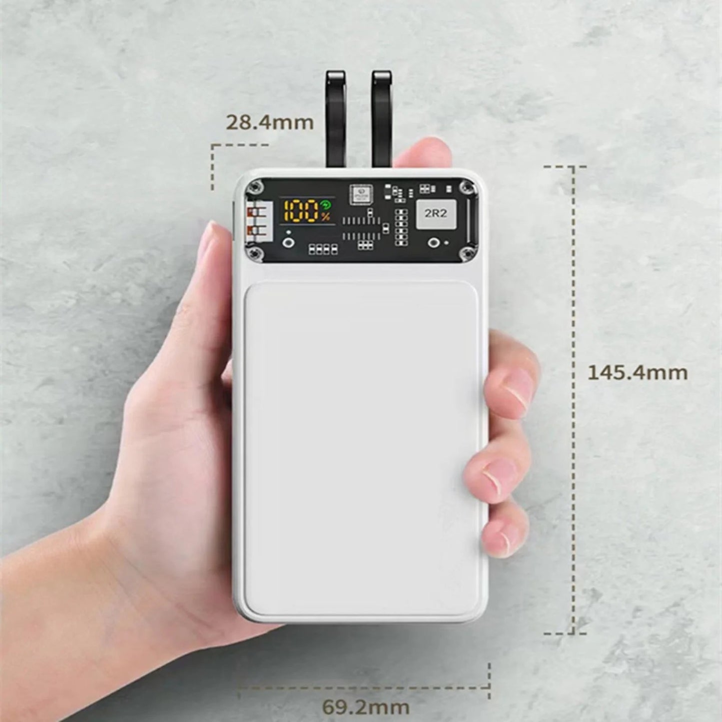 20000 MAH 66W Fast Charging Power Bank with Built-in Cables & Display