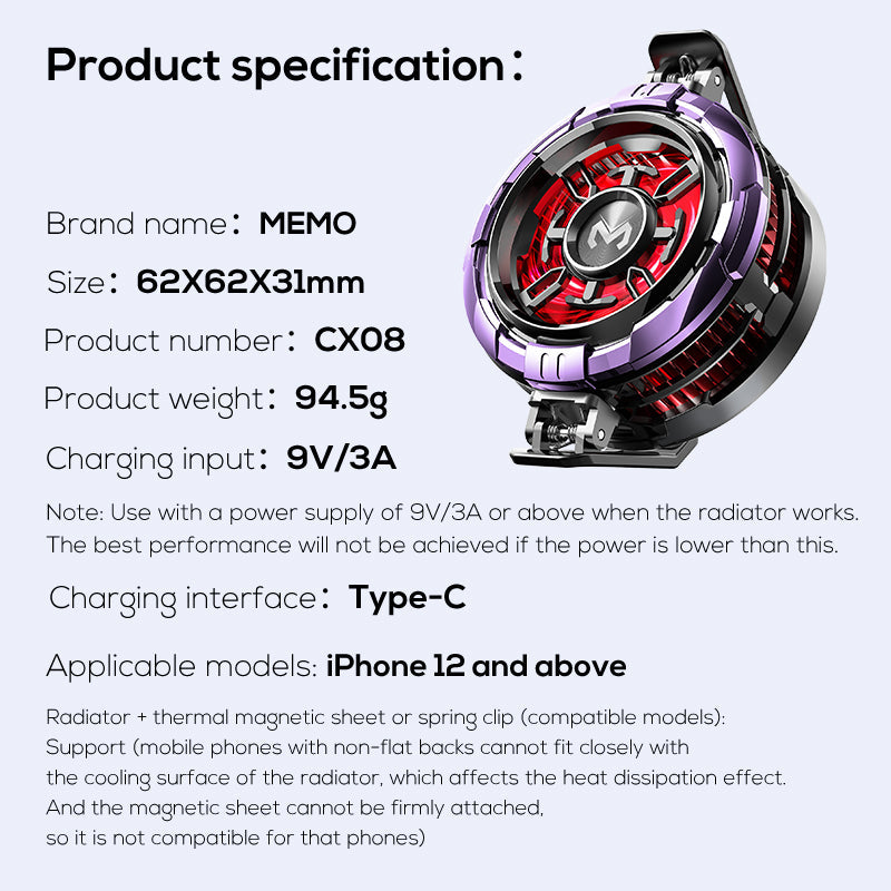 Memo CX08 Frozen Type Model Mobile Phone Cooler