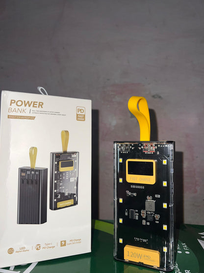 30000 MAH 120W FAST CHARGING TRANSPARENT POWER BANK
