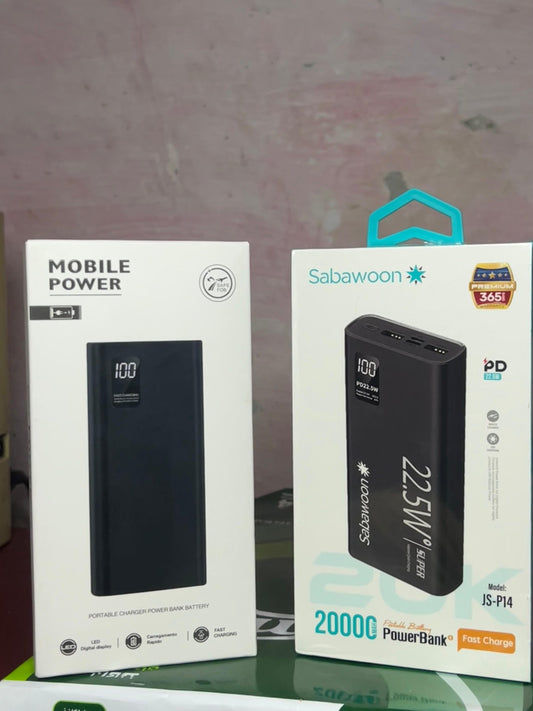 Sabawoon JS-P14 20000mAh and 10000MAH Power Bank with 22.5W Super Fast Charging .
