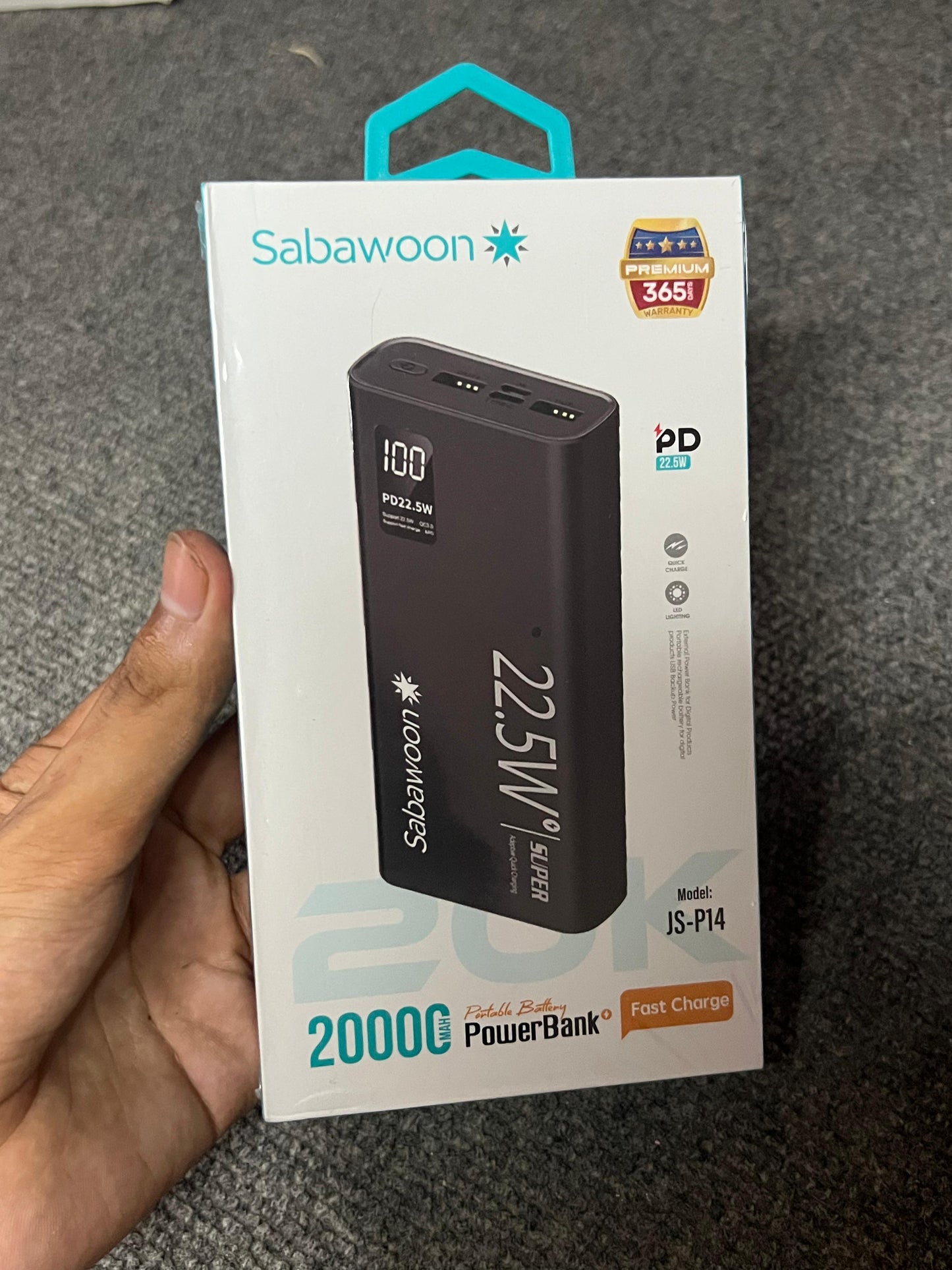 Sabawoon JS-P14 20000mAh and 10000MAH Power Bank with 22.5W Super Fast Charging .