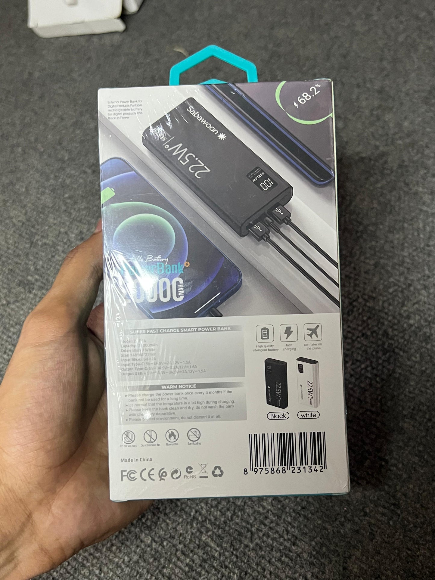 Sabawoon JS-P14 20000mAh and 10000MAH Power Bank with 22.5W Super Fast Charging .