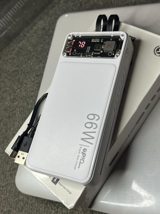 20000 MAH 66W Fast Charging Power Bank with Built-in Cables & Display