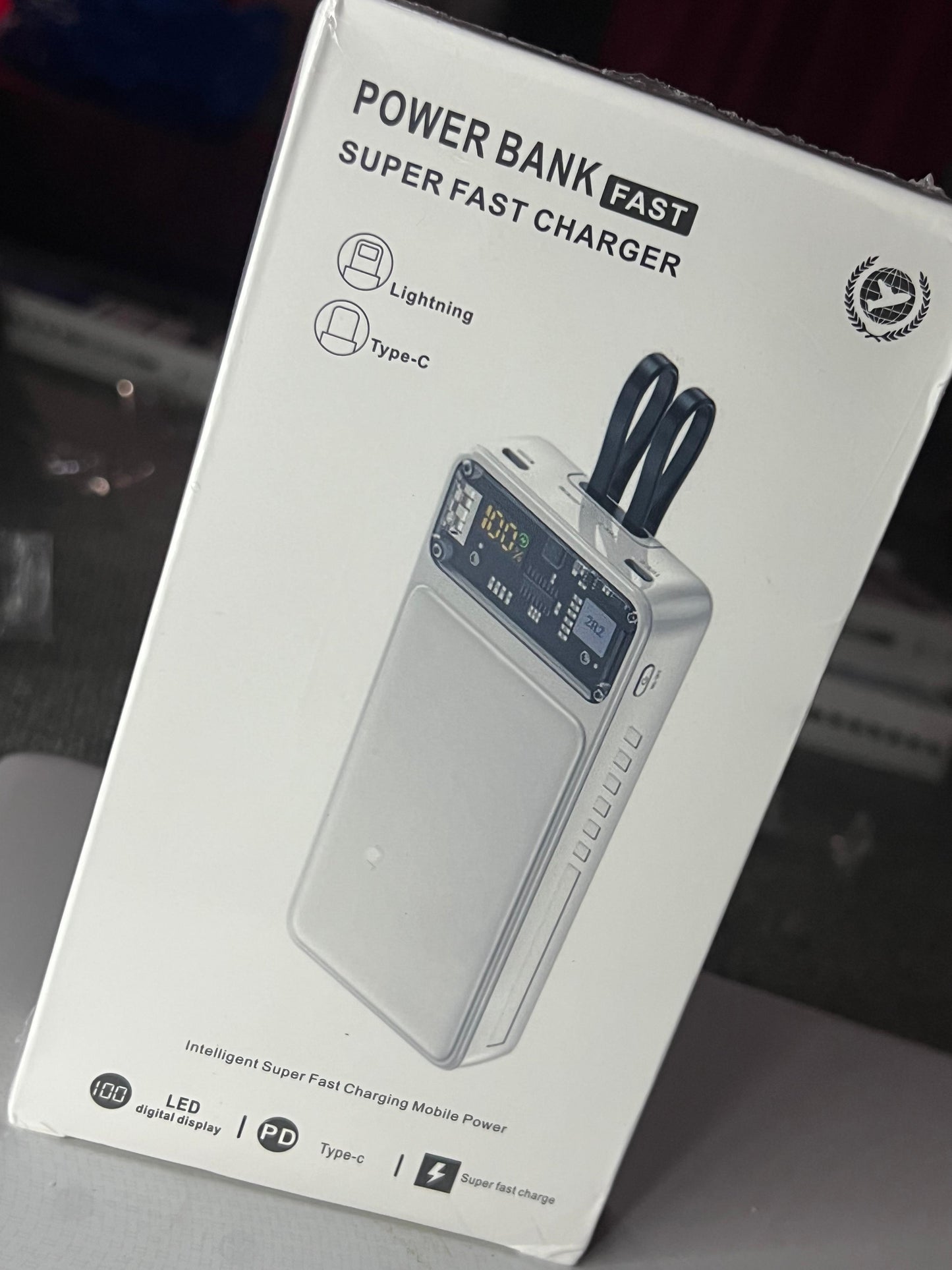 20000 MAH 66W Fast Charging Power Bank with Built-in Cables & Display