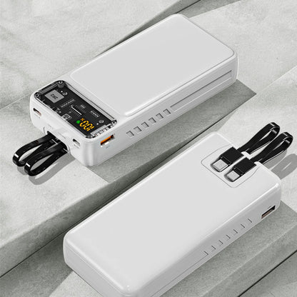 20000 MAH 66W Fast Charging Power Bank with Built-in Cables & Display